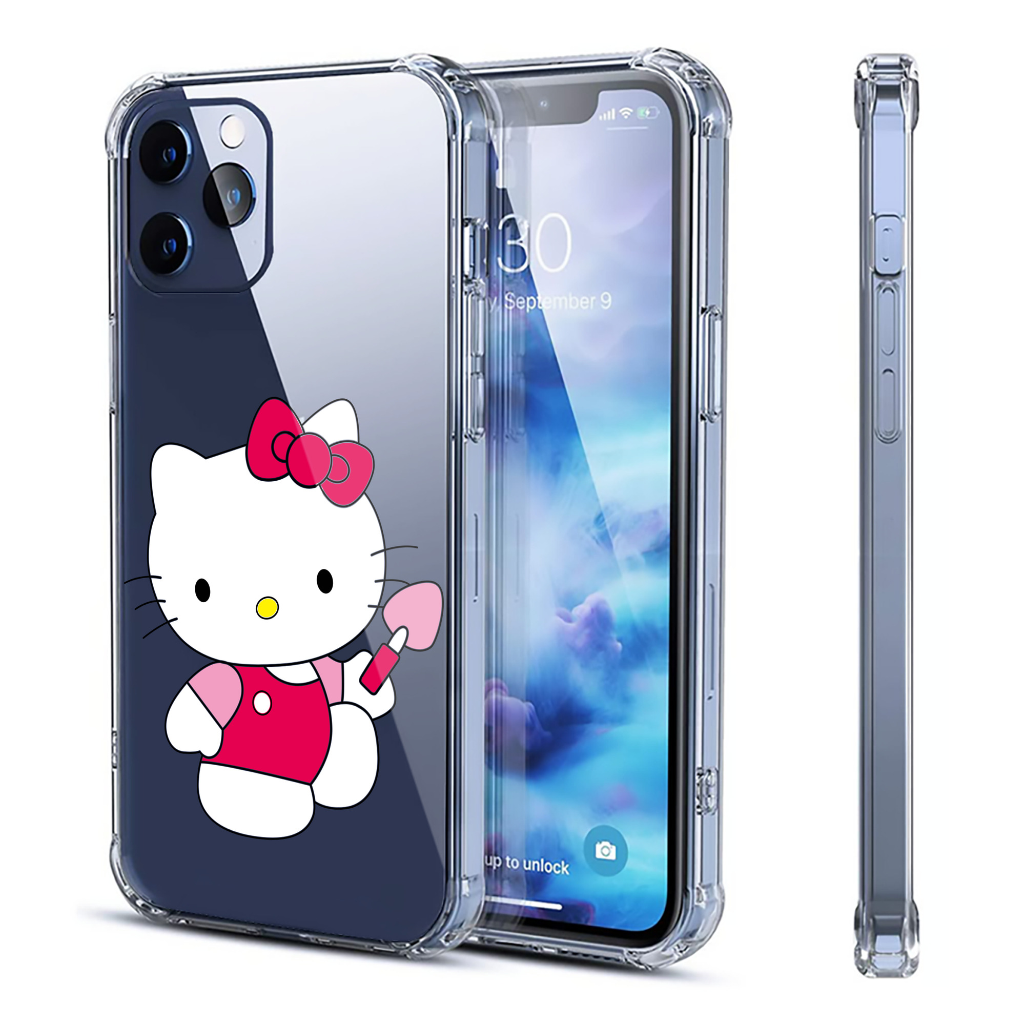 （画像用） Hello Kitty ハローキティ 【iPhone 12シリーズ対応】透明スマホケース（クリアソフトケース）